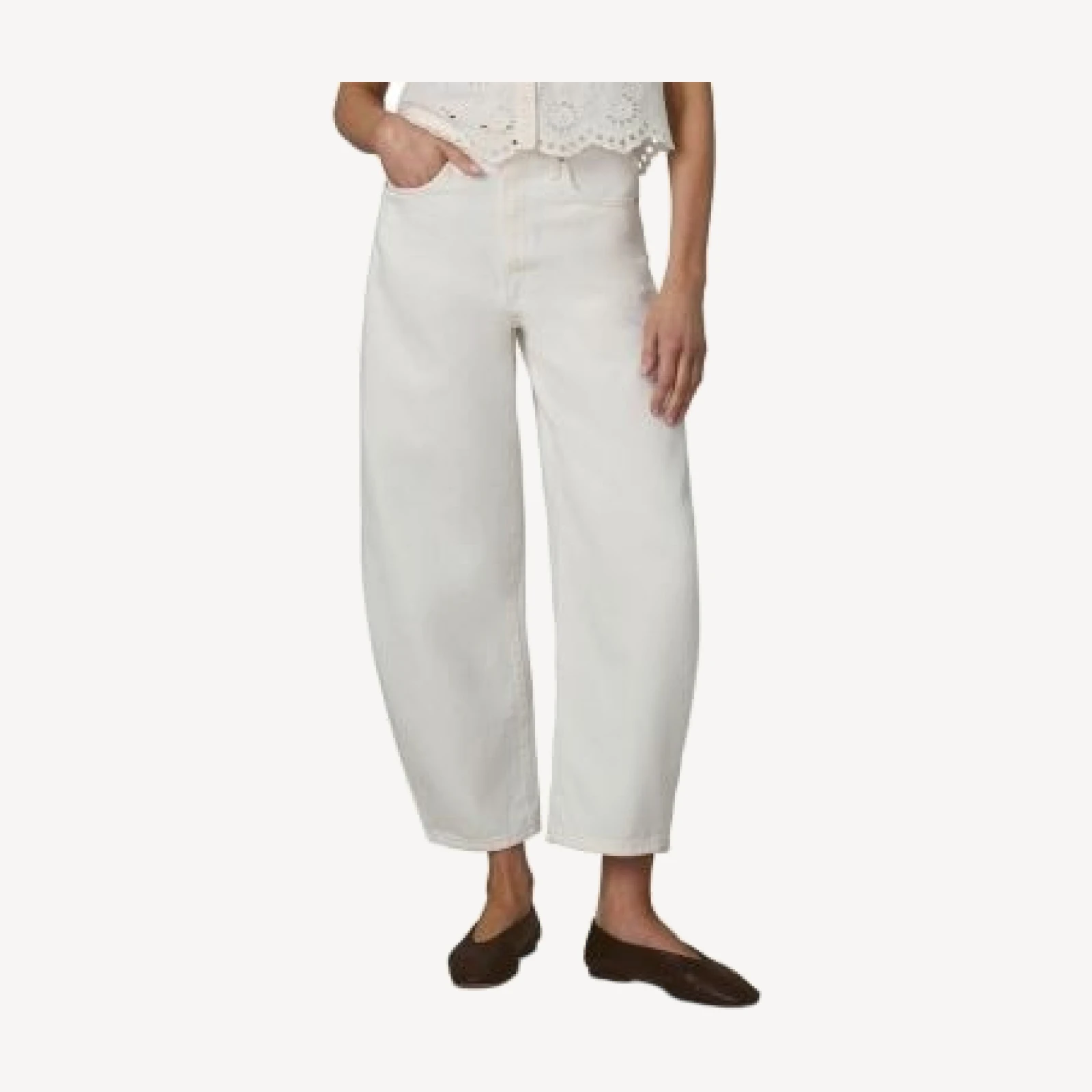 Joe's Jeans The Billie Crop Bow Leg Jeans in Milk