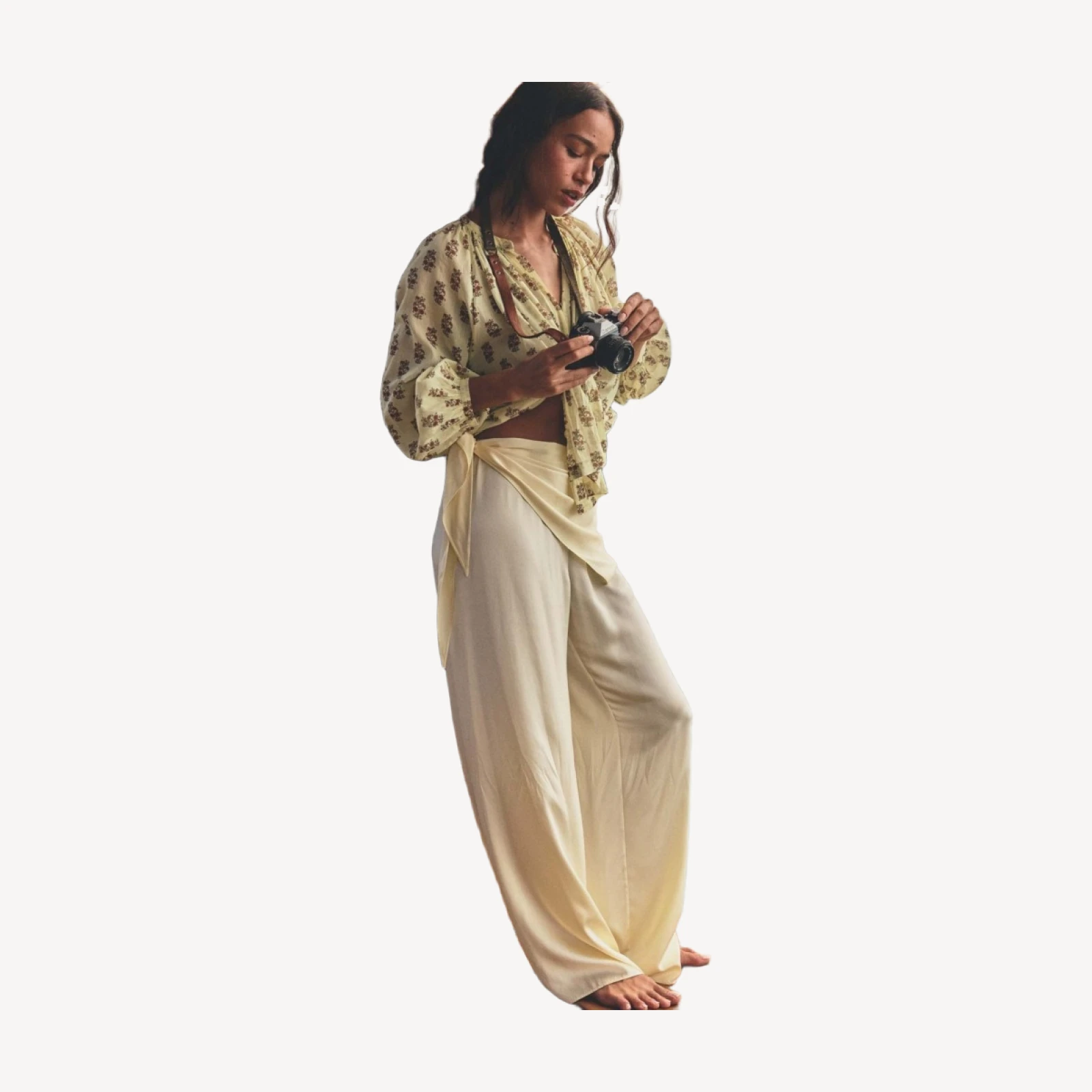 LAVON SCARF PANT -- VANILLA