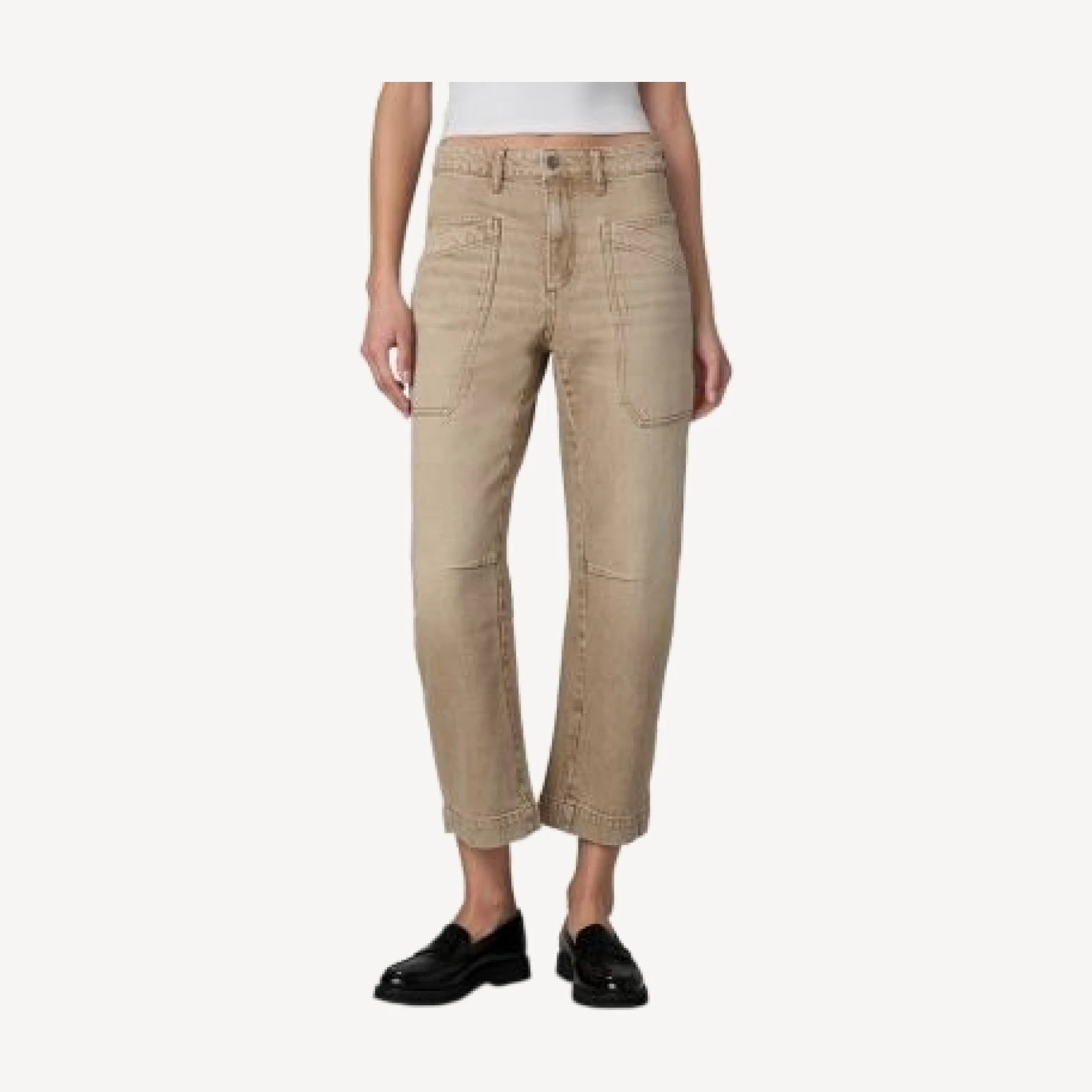 Joe's Jeans The Double Pocket Barrel Jeans in Washed Tan