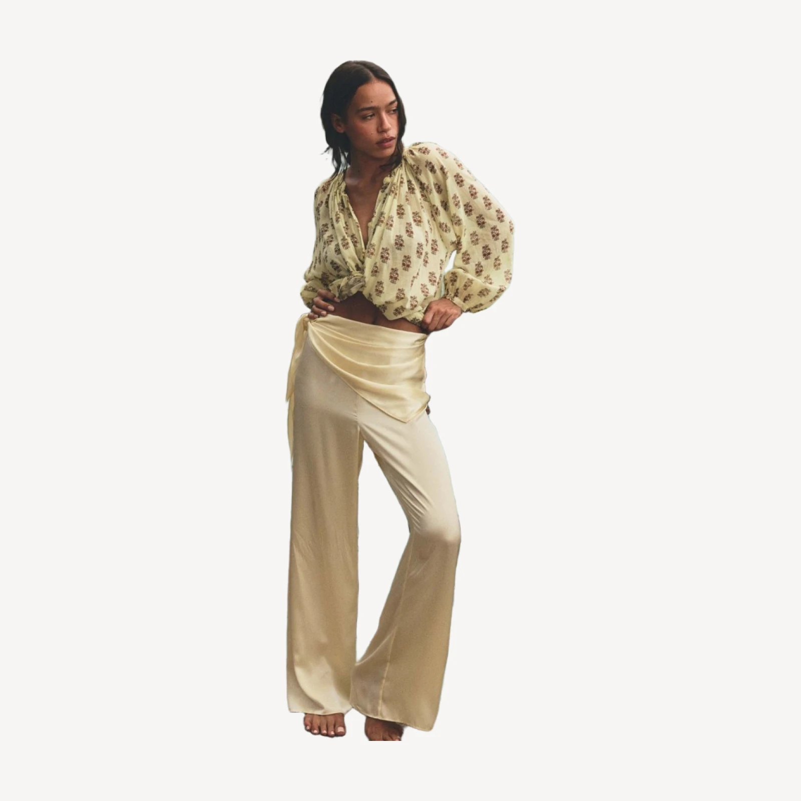 LAVON SCARF PANT -- VANILLA