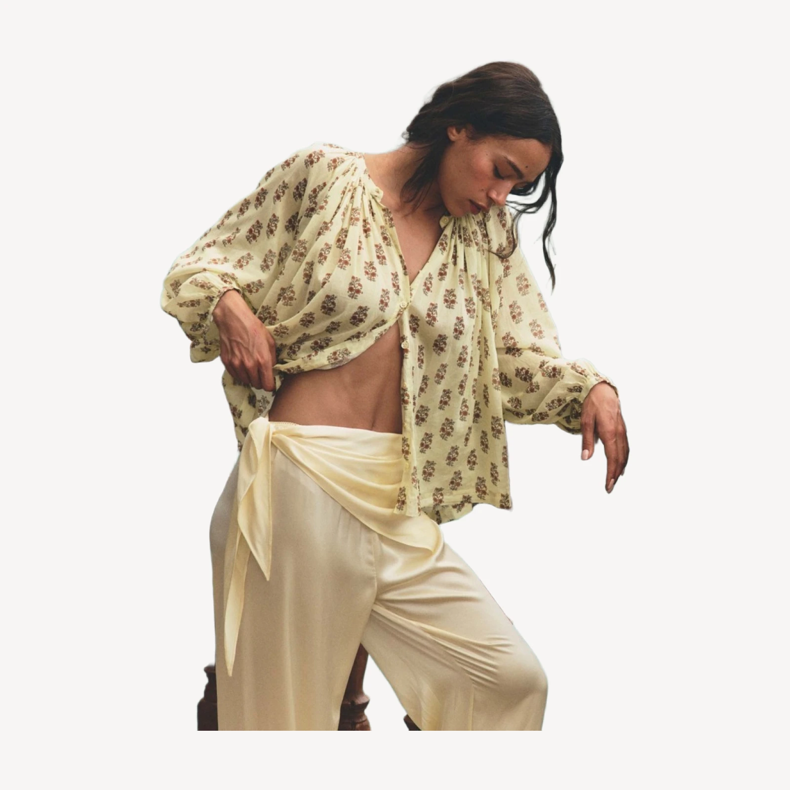 LAVON SCARF PANT -- VANILLA