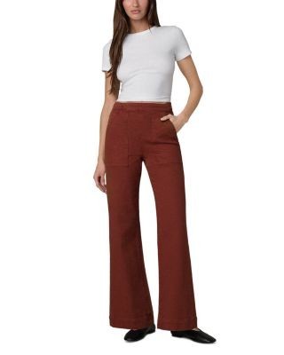Joe's Jeans The Side Zip High Rise Wide Leg Jeans in Chili Oil