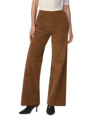 Joe's Jeans The Corduroy High Rise Side Zip Wide Leg Jeans in Bronze Brown