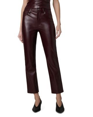 Joe's Jeans The Lyra Slim Faux Leather Jeans in Cabernet