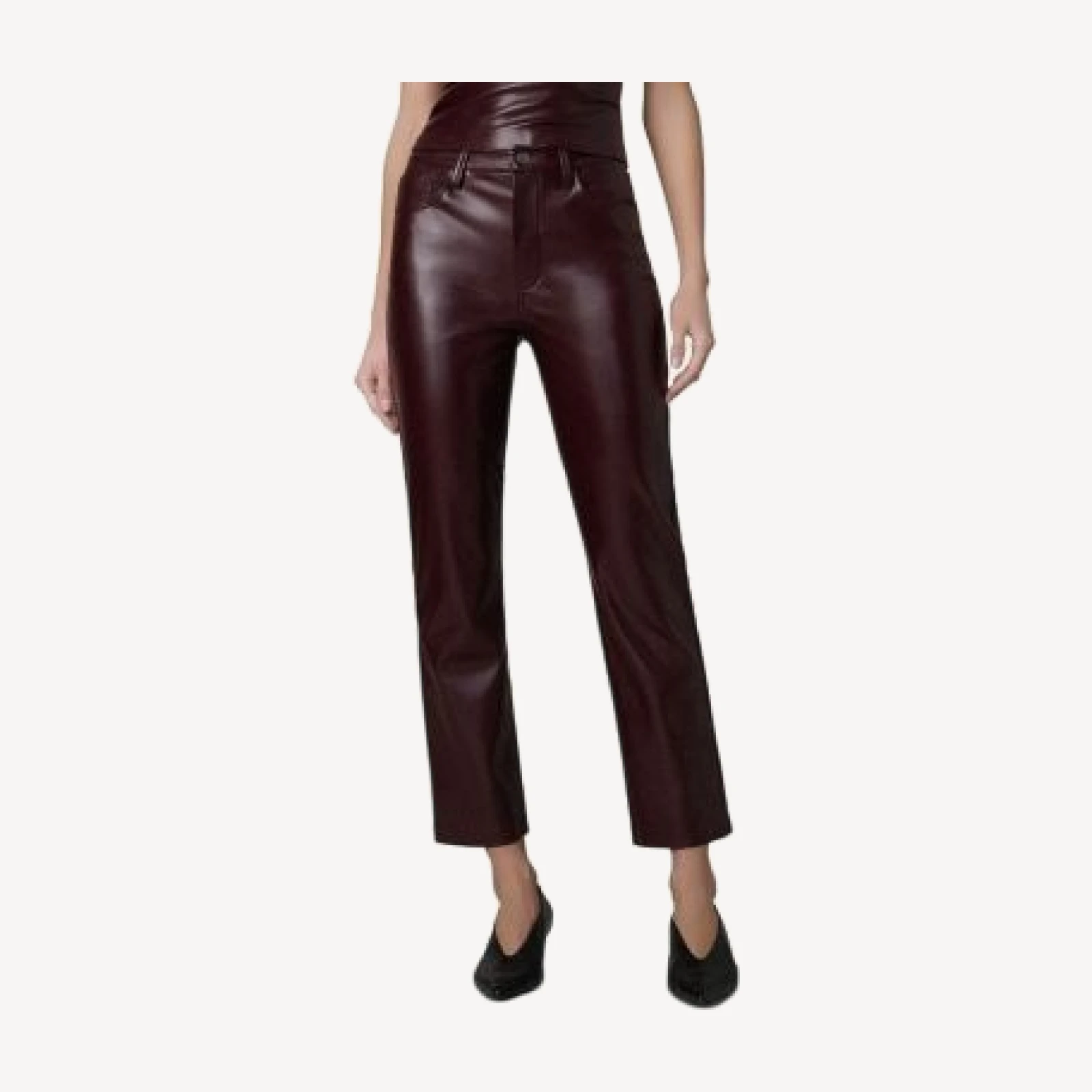 Joe's Jeans The Lyra Slim Faux Leather Jeans in Cabernet