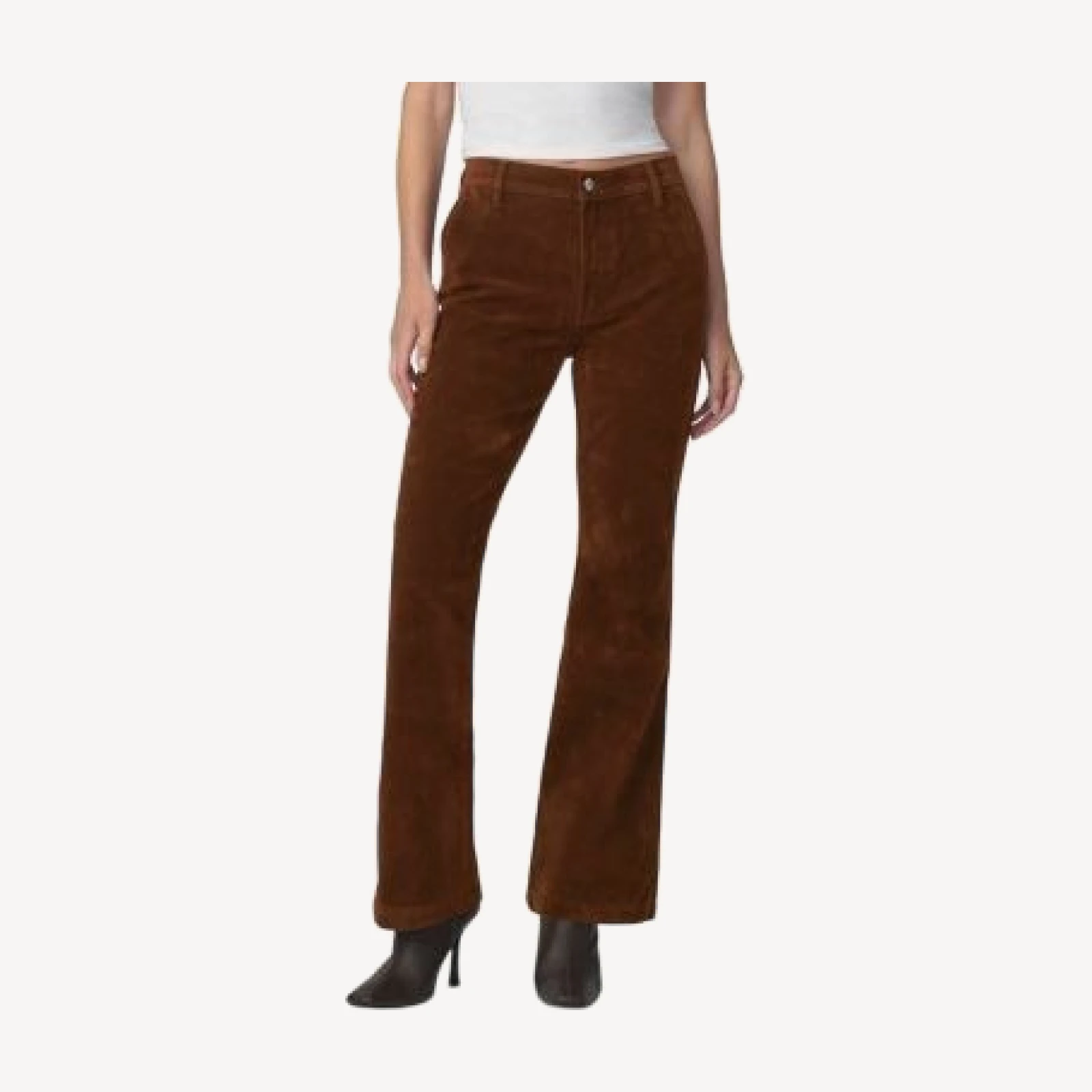 Joe's Jeans The Faux Suede Inez High Rise Trouser Jeans in Chestnut