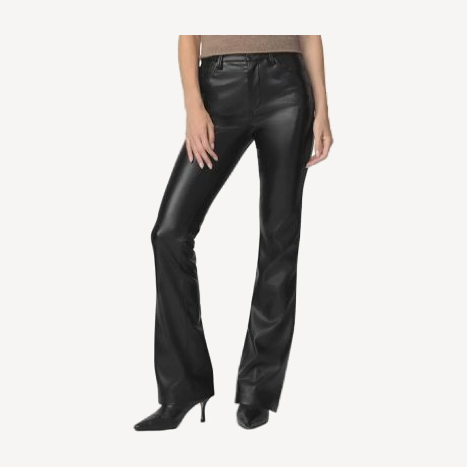 Joe's Jeans The Faux Leather Hi Honey Bootcut Jeans in Dark Chocolate