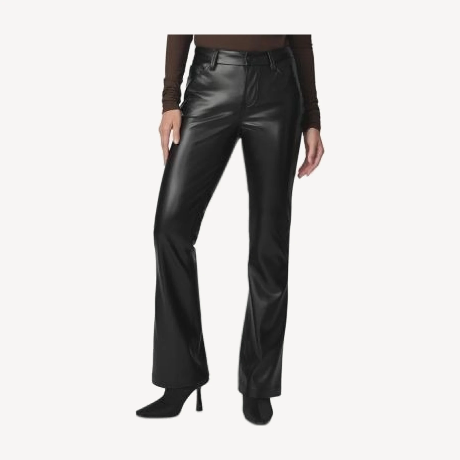 Joe's Jeans Faux Leather Mid Rise Jeans in Black
