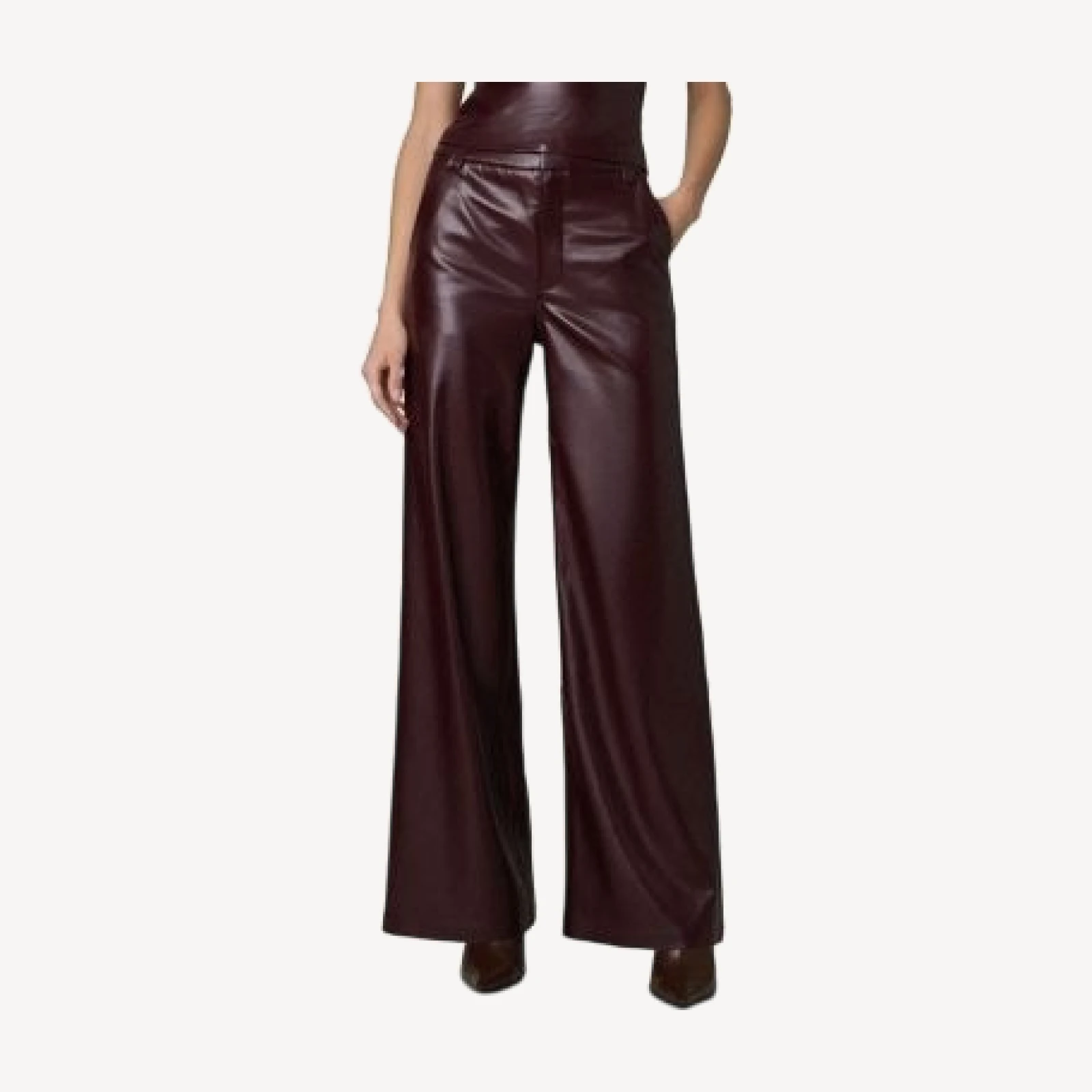 Joe's Jeans The Mia High Rise Faux Leather Wide Leg Pants