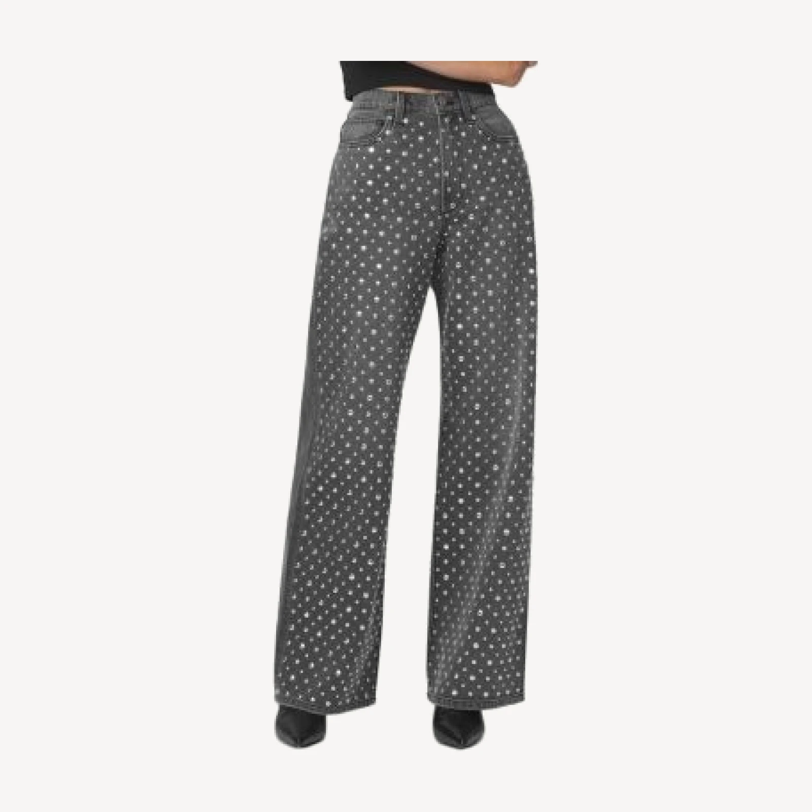 Joe's Jeans The Harlow High Rise Studded Wide Leg Jeans in Lunar Stud