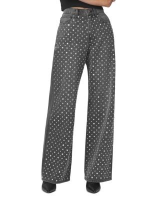 Joe's Jeans The Harlow High Rise Studded Wide Leg Jeans in Lunar Stud