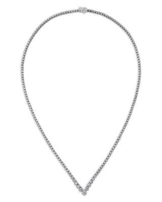 Bloomingdale's Fine Collection Diamond Graduated Tennis Necklace in 14K White Gold, 5.0 tcw