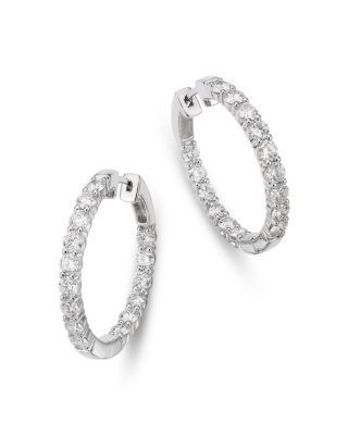 Bloomingdale's Fine Collection Diamond Inside Out Hoop Earrings in 14K White Gold, 2.50 ct. t. w.