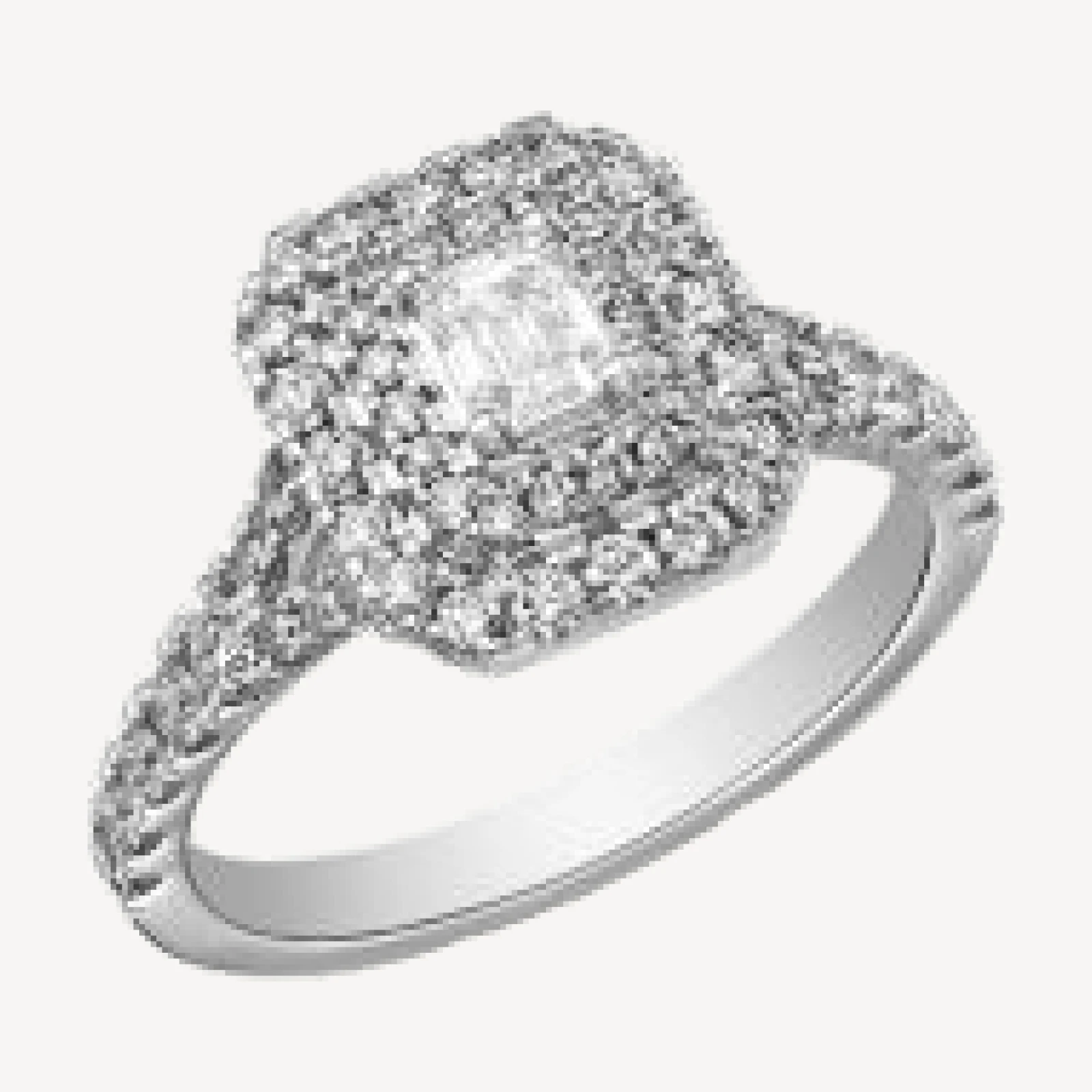 Bloomingdale's Fine Collection Diamond Emerald & Round Cut Halo Engagement Ring in 14K White Gold, 1.01 tcw