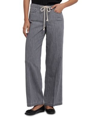Nydj Teresa High Rise Wide Leg Jeans in Pearl Versailles