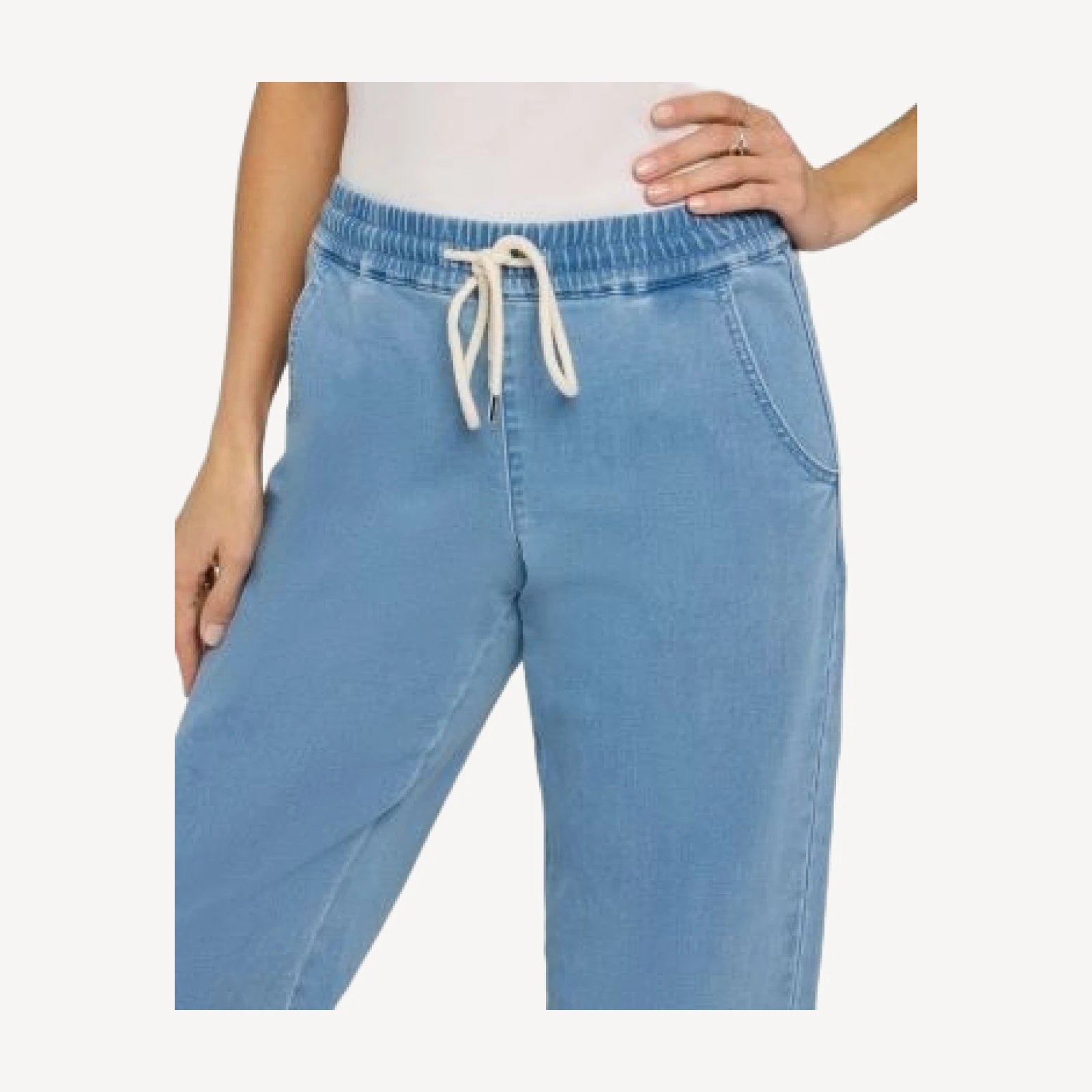 Nydj Relaxed Drawstring Pull On Denim Pants