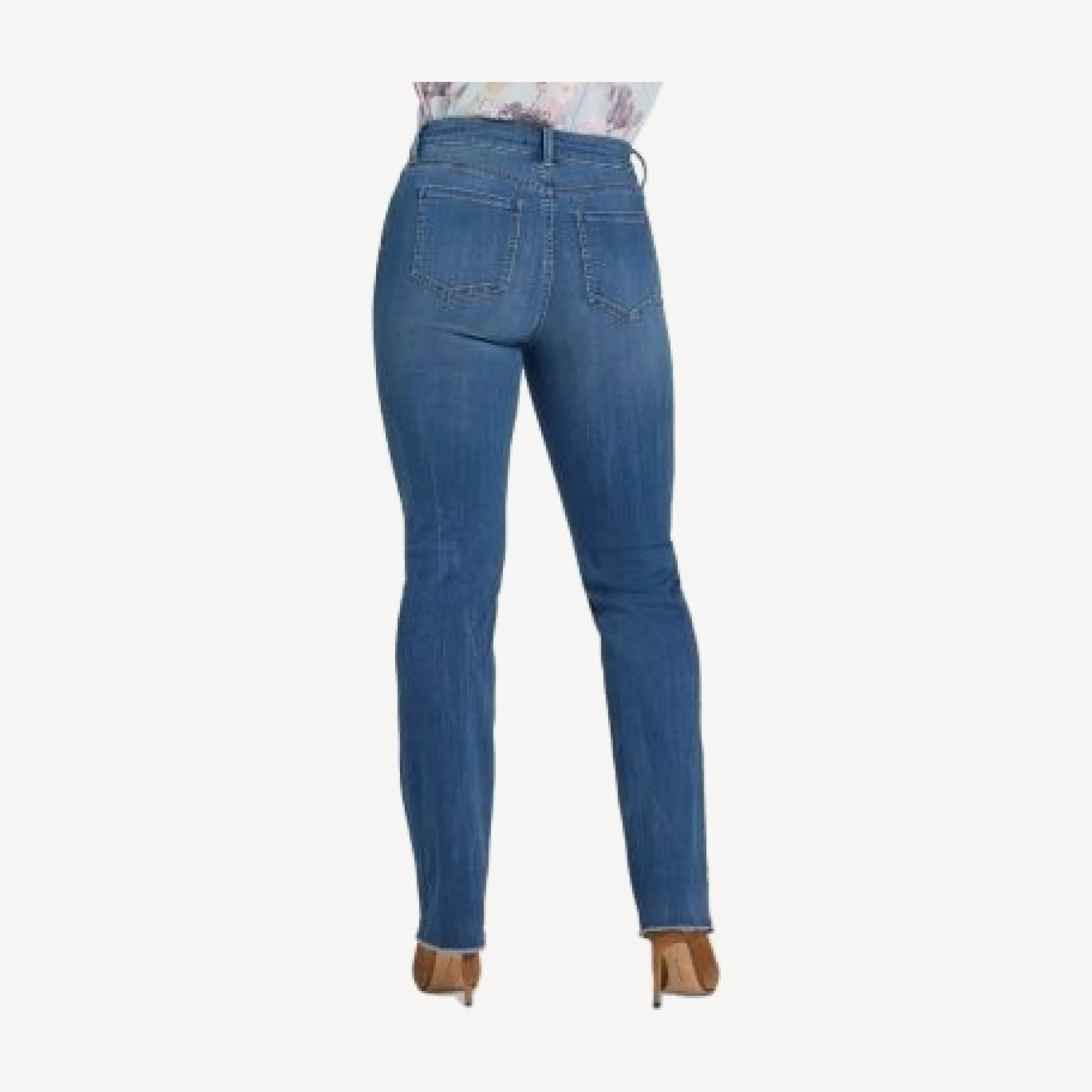Nydj Marilyn High Rise Button Fly Straight Jeans in Wild River