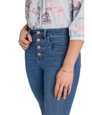 Nydj Marilyn High Rise Button Fly Straight Jeans in Wild River