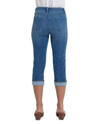 Nydj Marilyn Cuffed Straight Leg Cropped Jeans in Lakefront