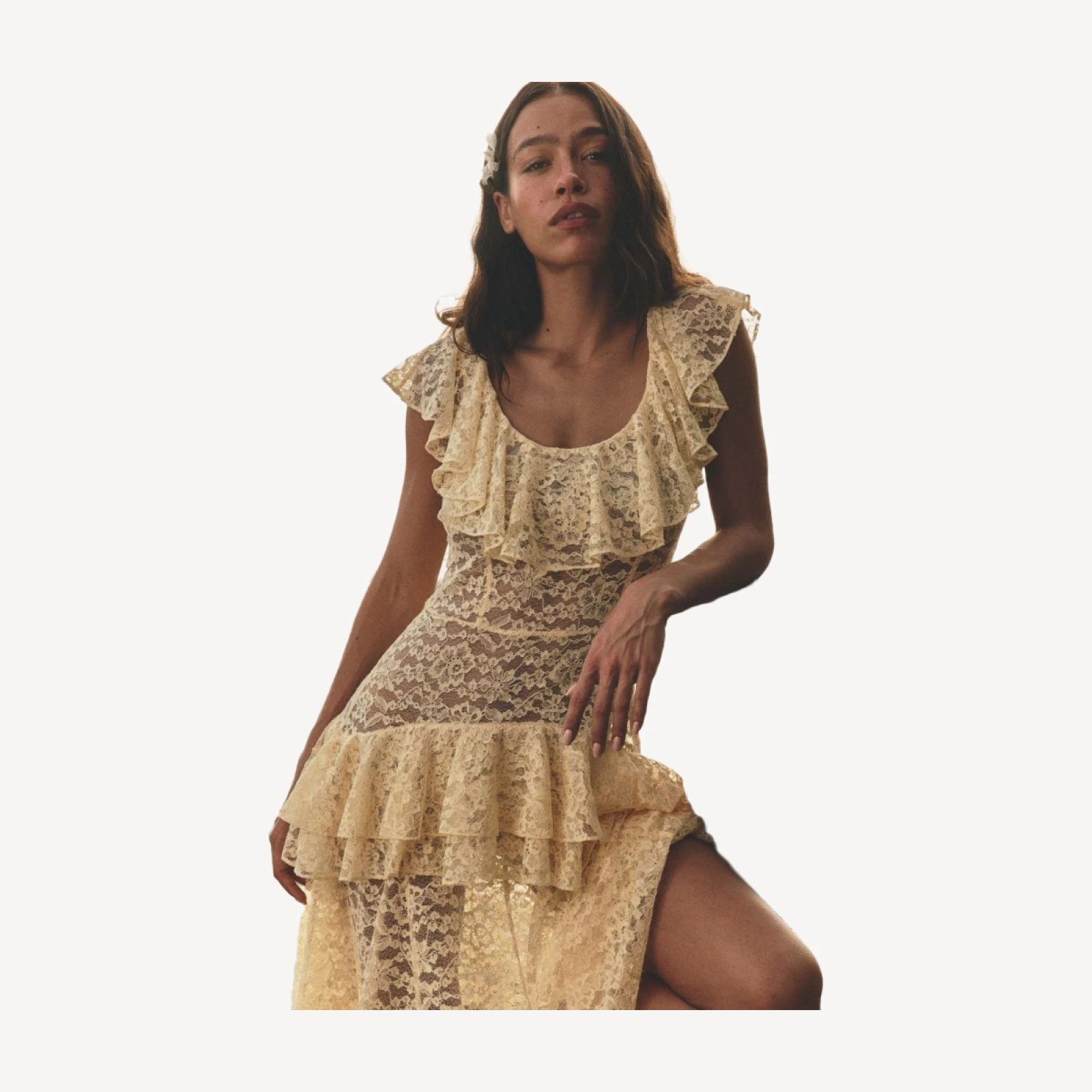 COSTINE DRESS -- VANILLA