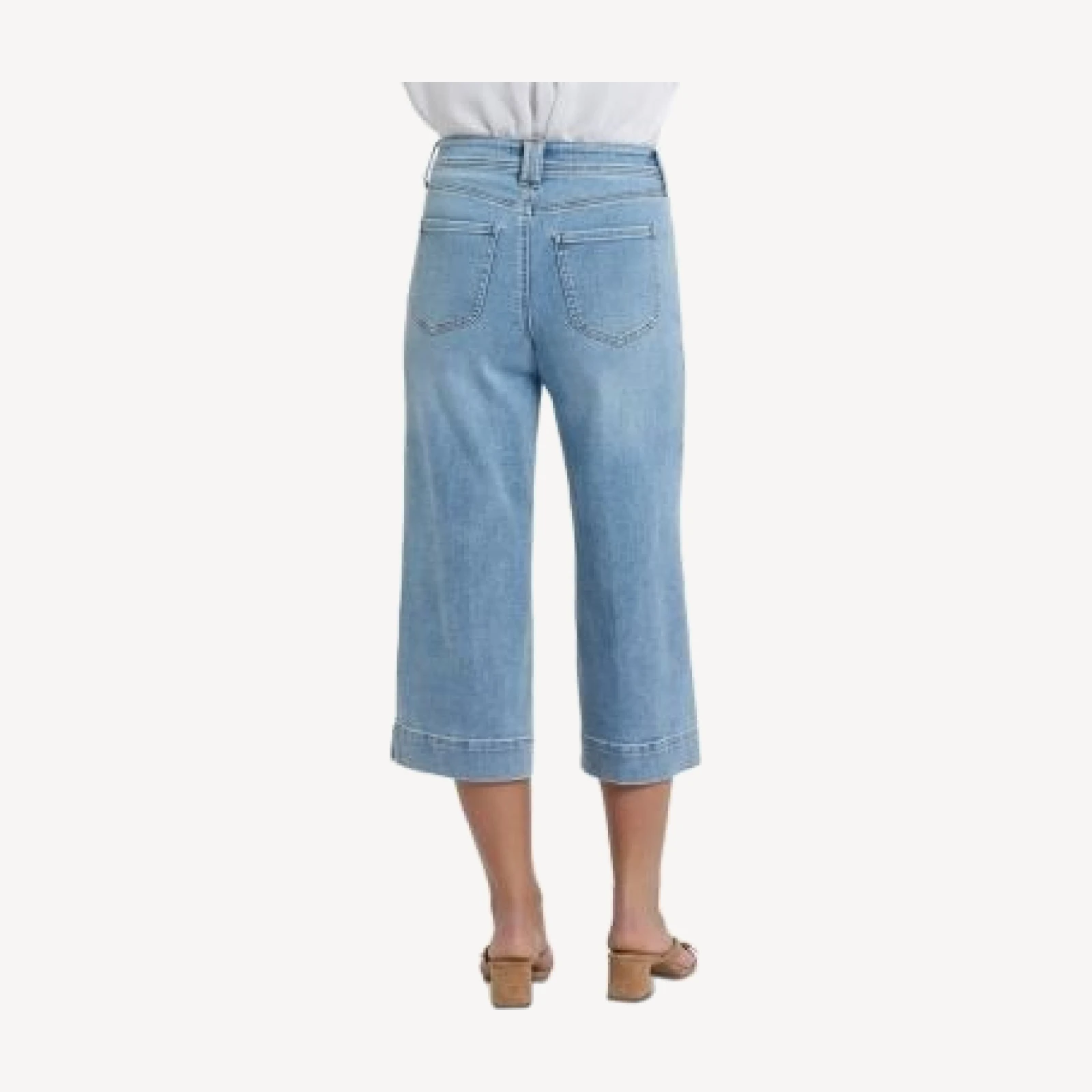 Nydj Brigitte Wide Leg Capri Jeans in Mist Springs