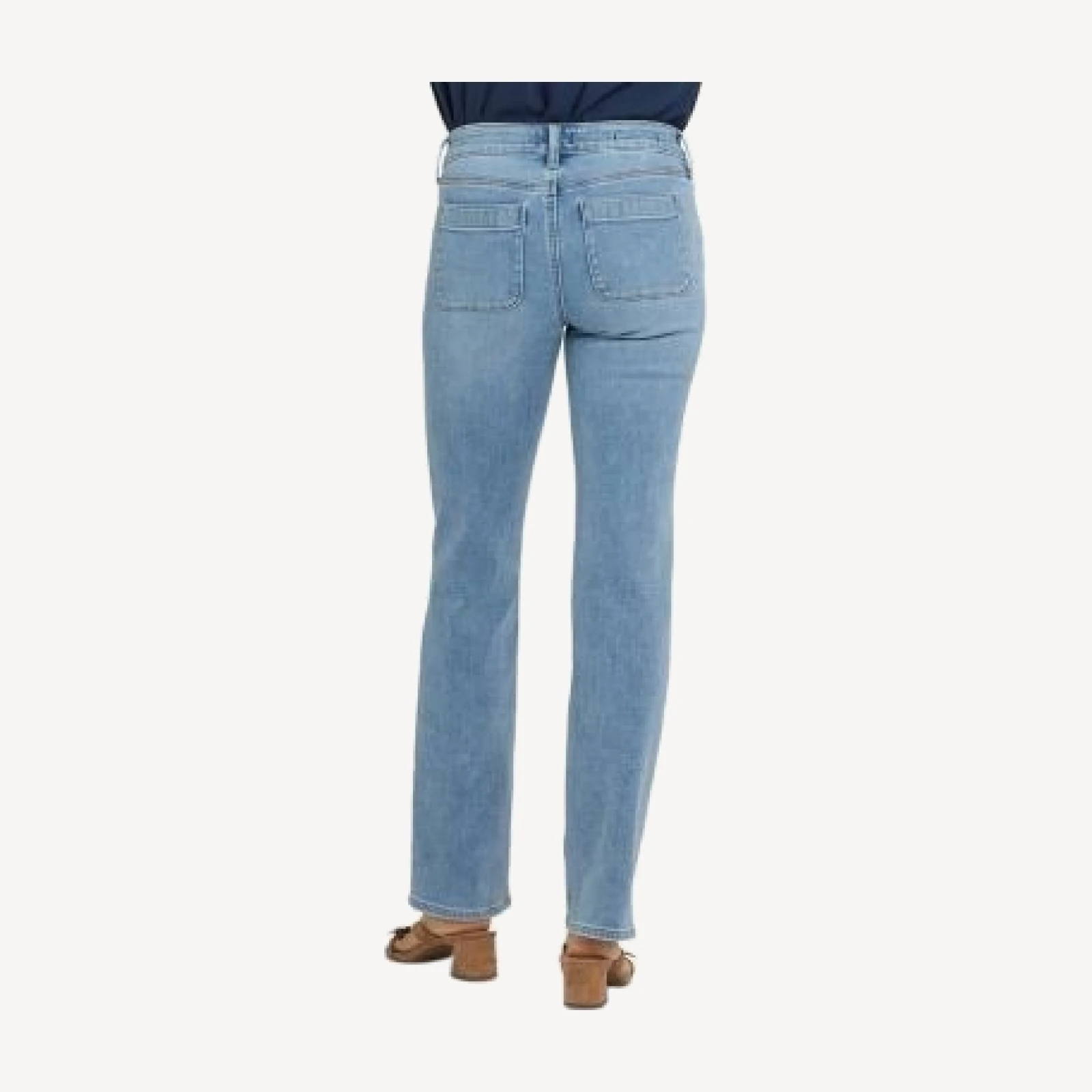 Nydj Marilyn High Rise Patch Pocket Straight Jeans in Mist Springs