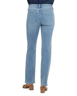 Nydj Marilyn High Rise Patch Pocket Straight Jeans in Mist Springs