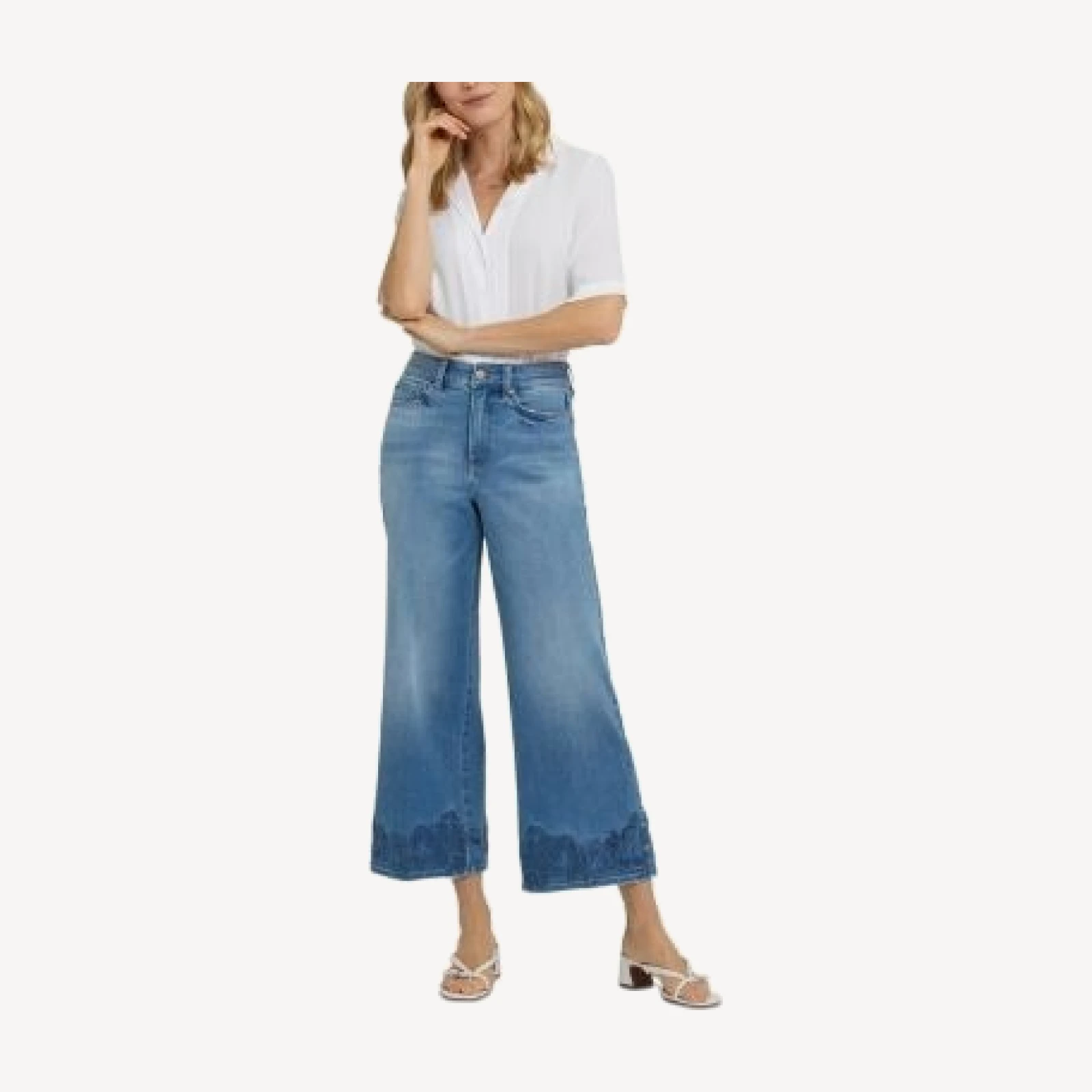 Nydj Teresa Wide Leg Ankle Jeans in Port Sea