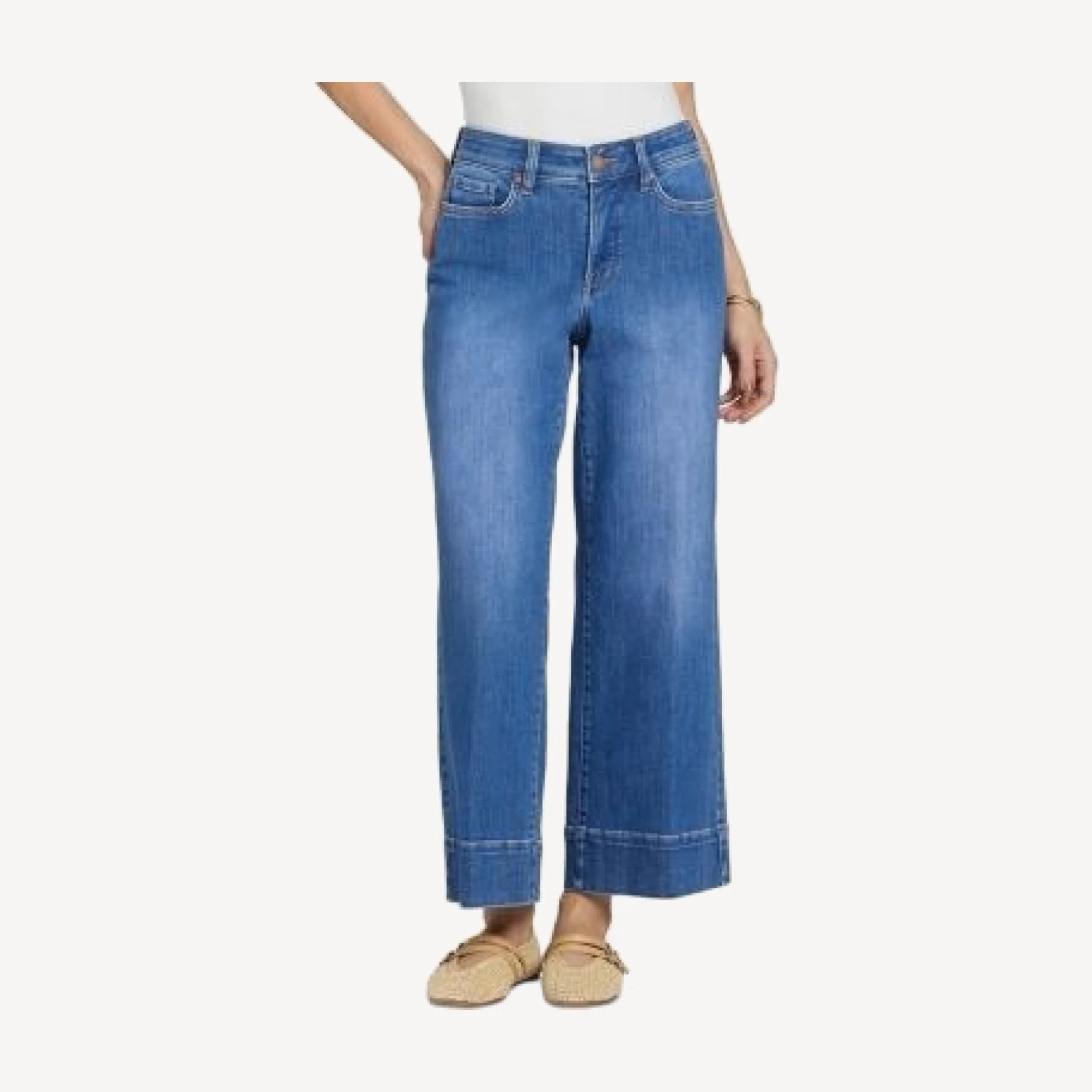 Nydj Teresa High Rise Wide Leg Ankle Jeans in Blue Paradise