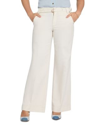Nydj Mia High Rise Palazzo D Ring Jeans in Vintage White