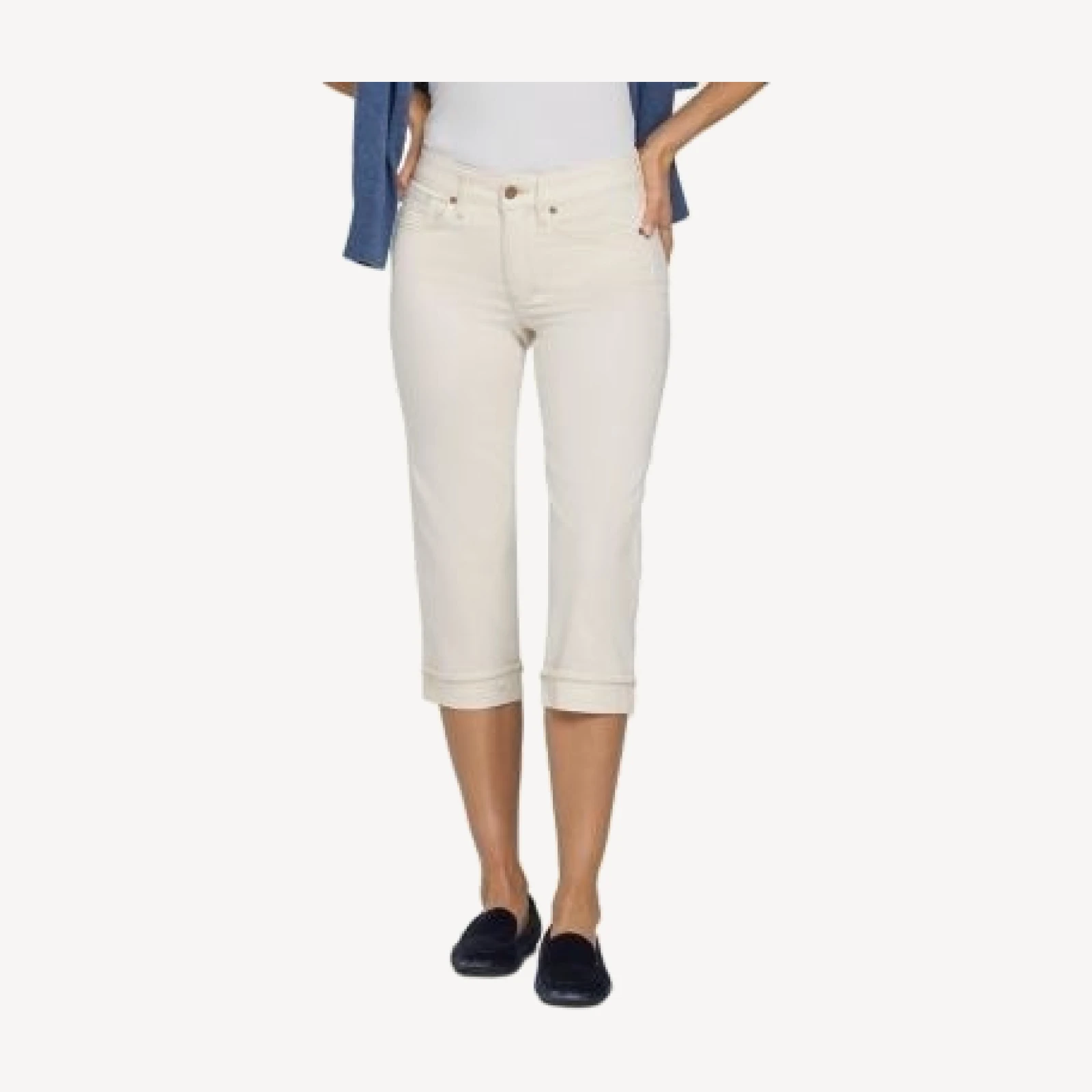 Nydj Marilyn Straight Crop Cuff Jeans in Vintage White