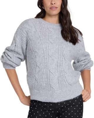 Nydj Sparkle Cable Knit Crewneck Sweater