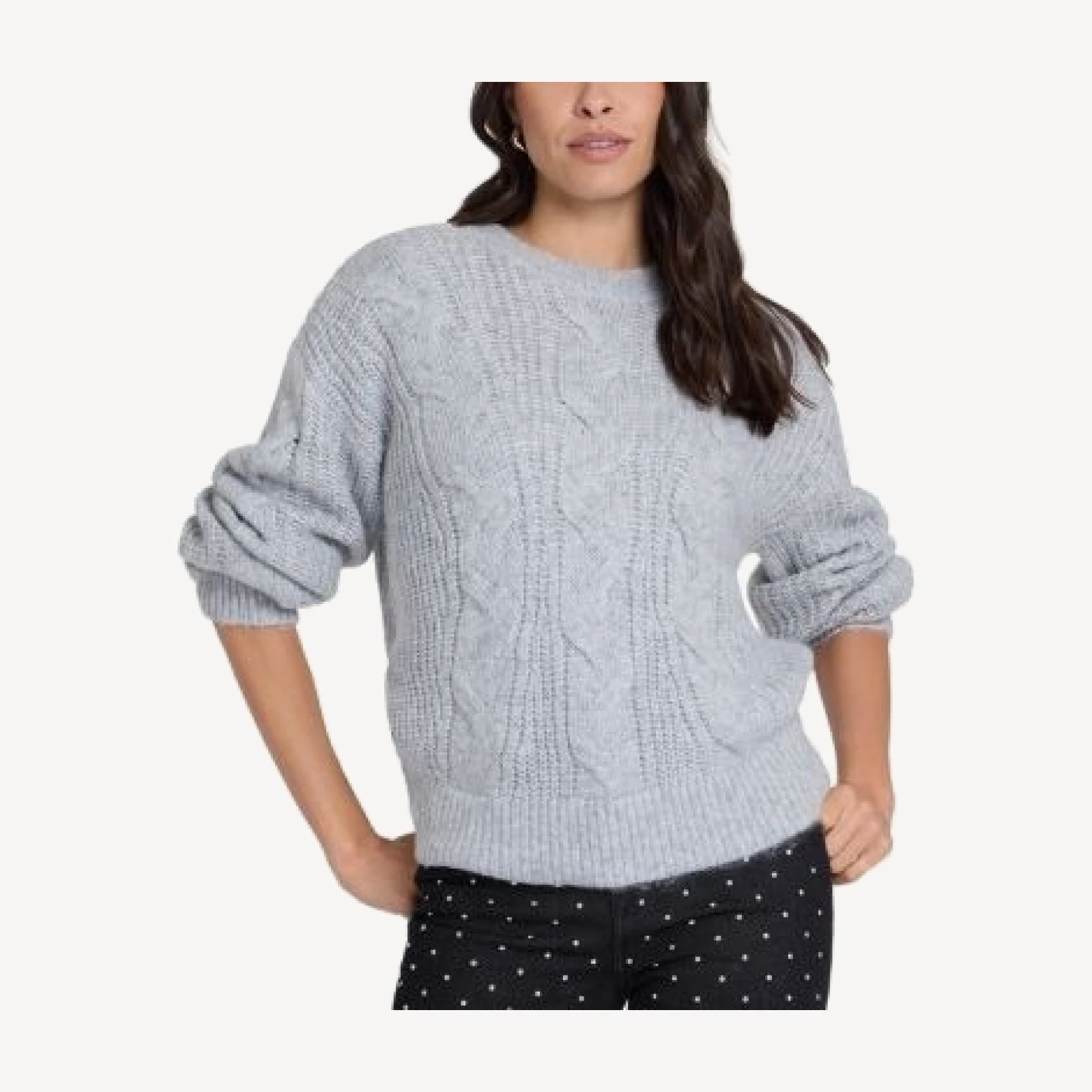 Nydj Sparkle Cable Knit Crewneck Sweater