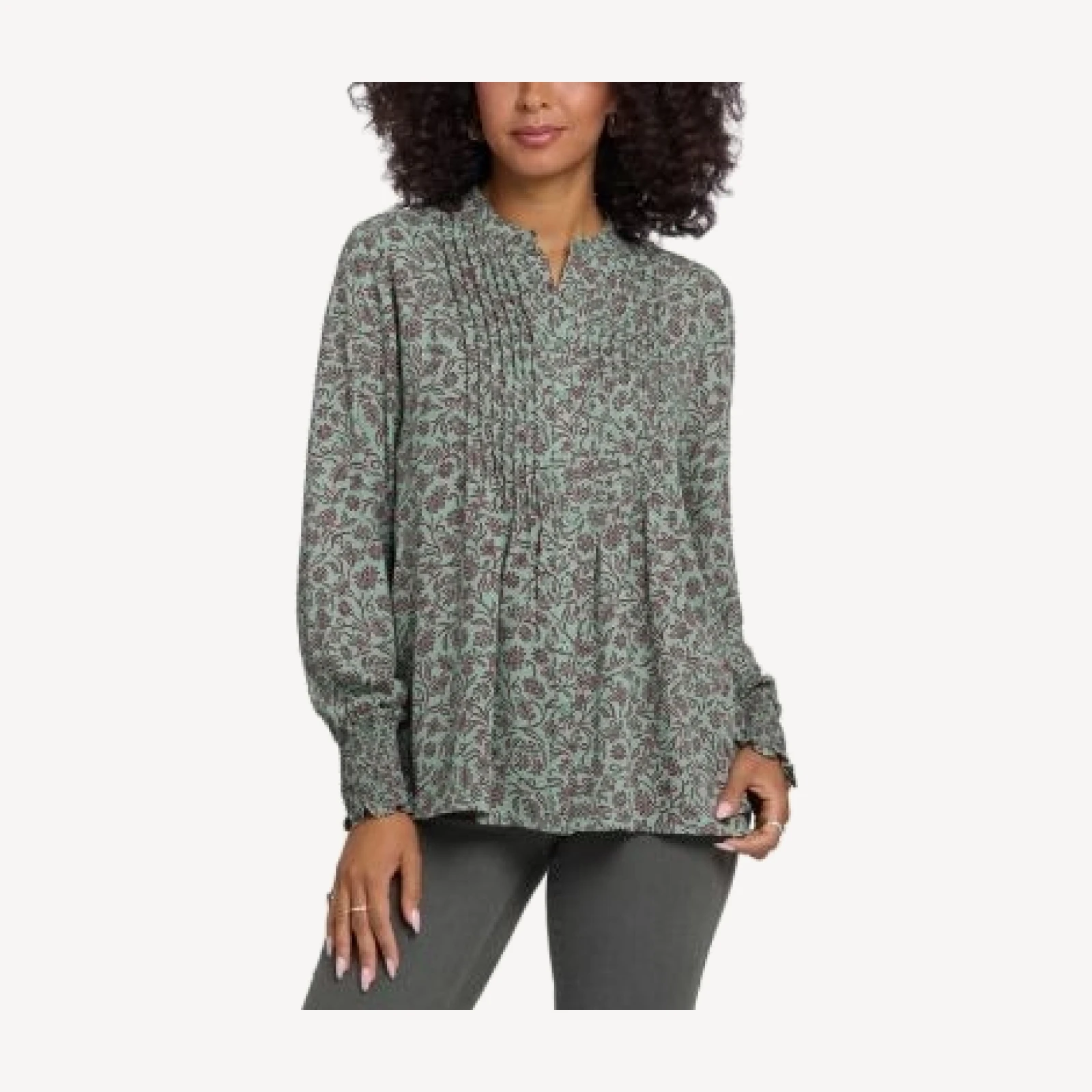 Nydj Pleated Peasant Blouse