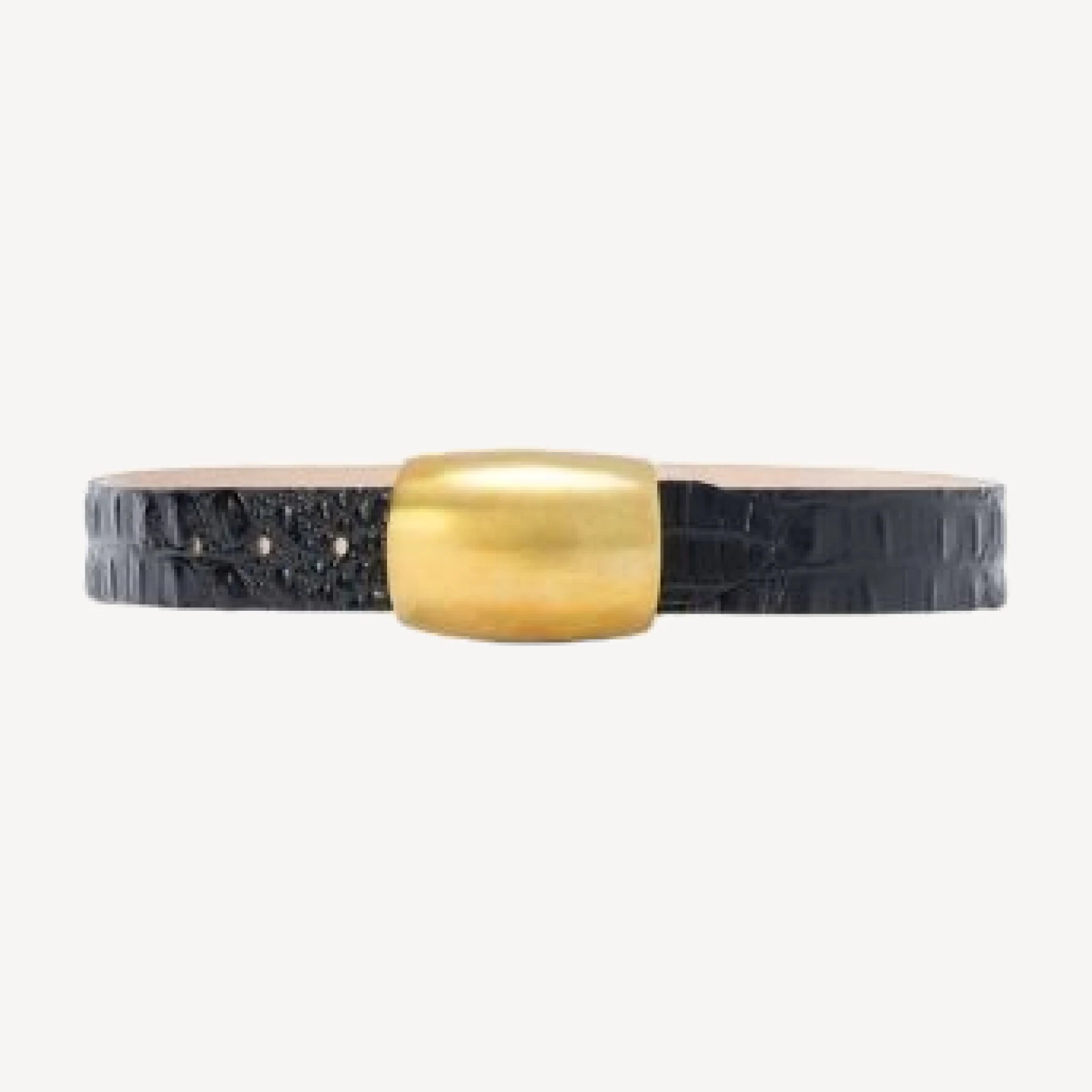 L'Agence Milou Domed Croc Embossed Leather Belt