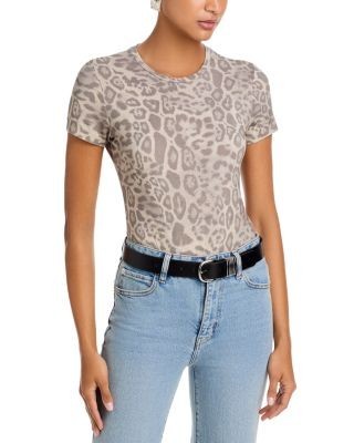 L'Agence Ressi Leopard Print Crewneck Tee