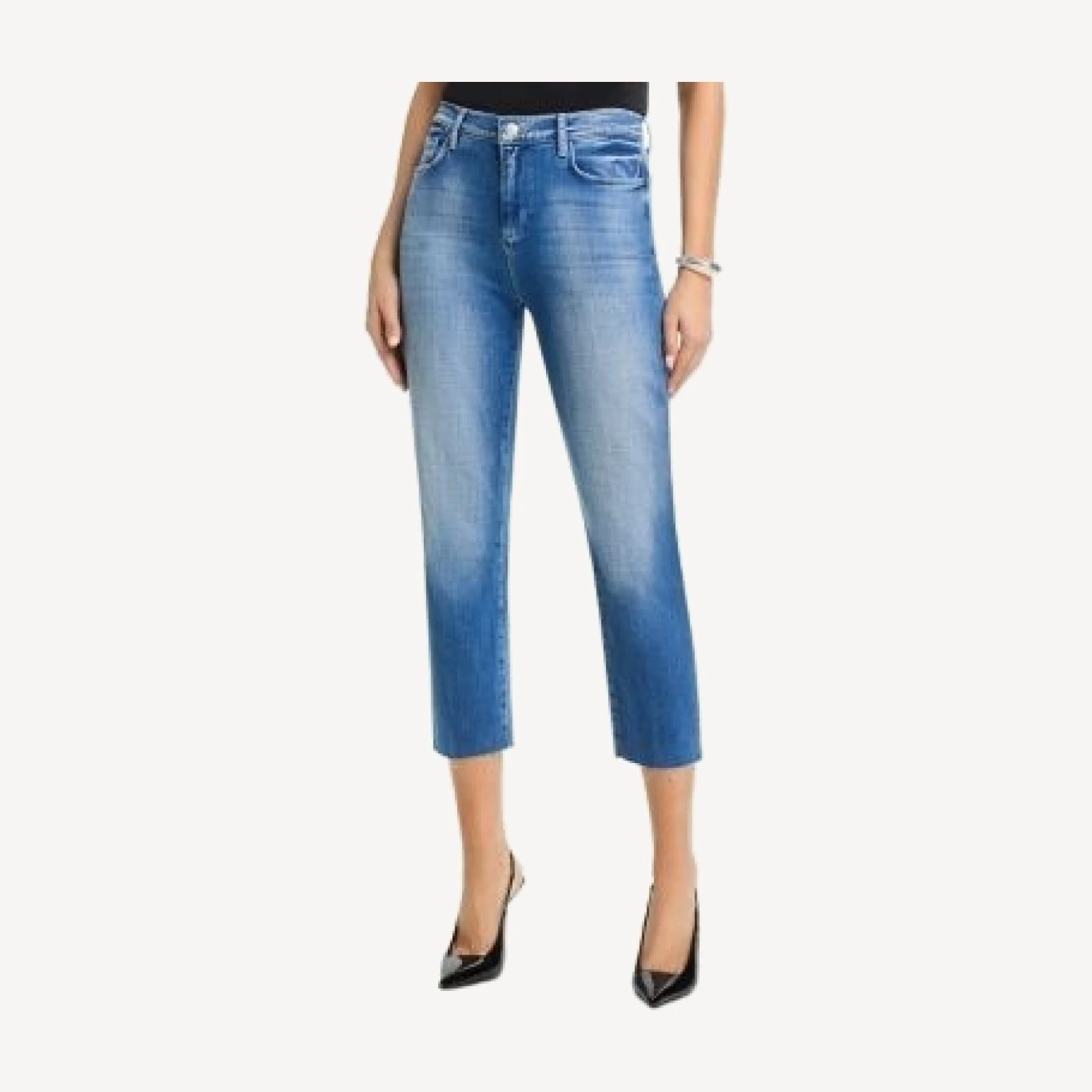 L'Agence Sada Mid Rise Crop Jeans in Castro