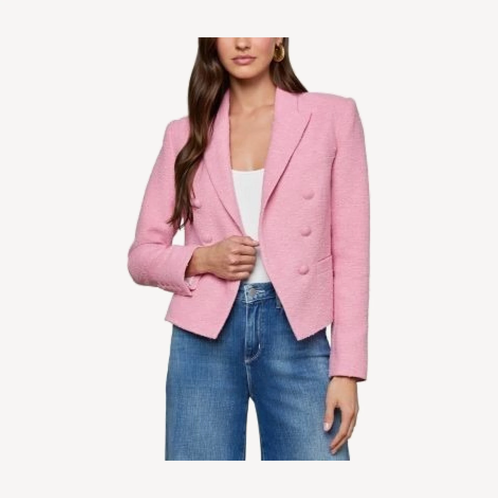 L'Agence Brooke Double Breasted Crop Blazer