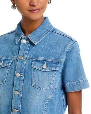 L'Agence Kirstie Short Sleeve Crop Denim Jacket