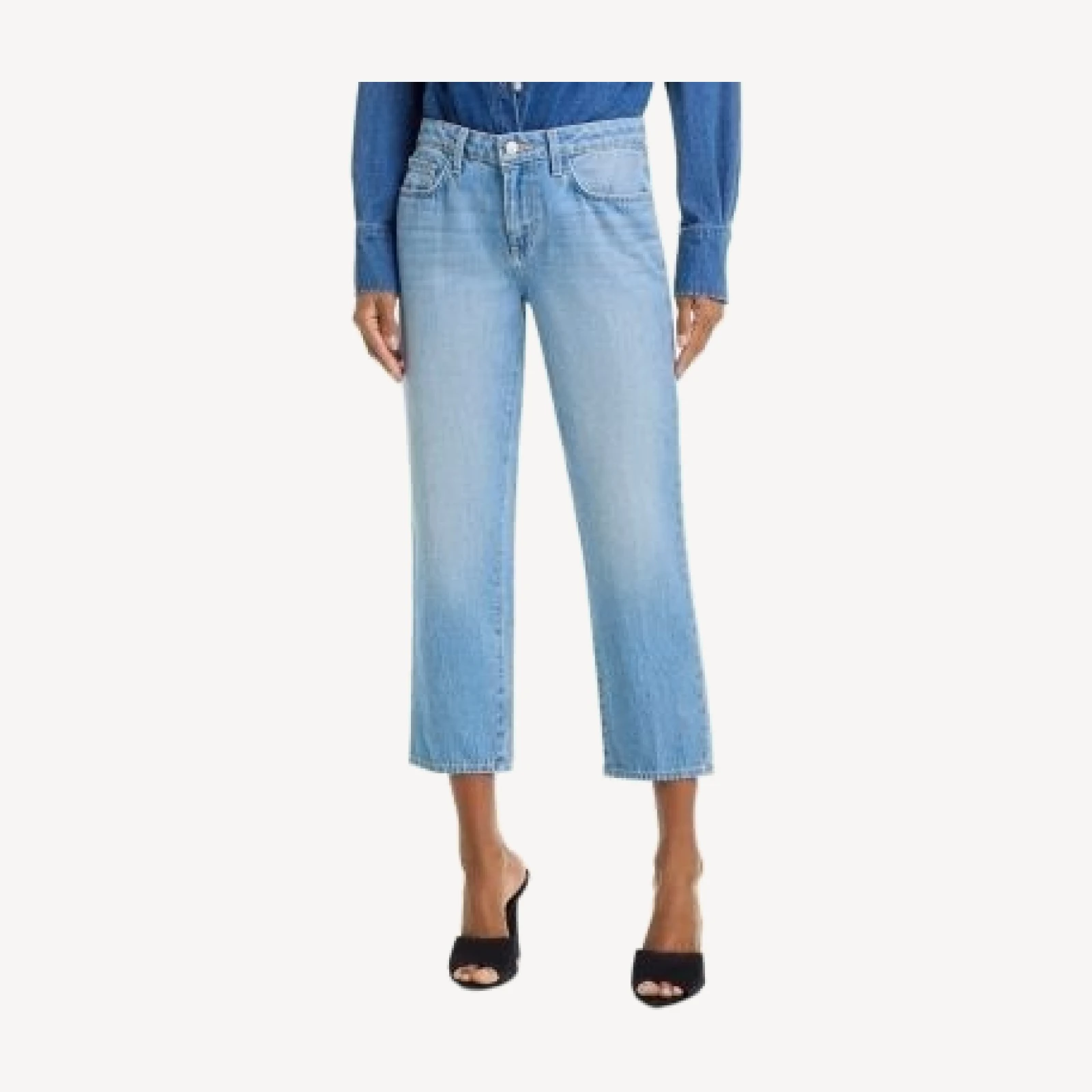 L'Agence Thalina Mid Rise Slouch Stovepipe Jeans in Bellflower