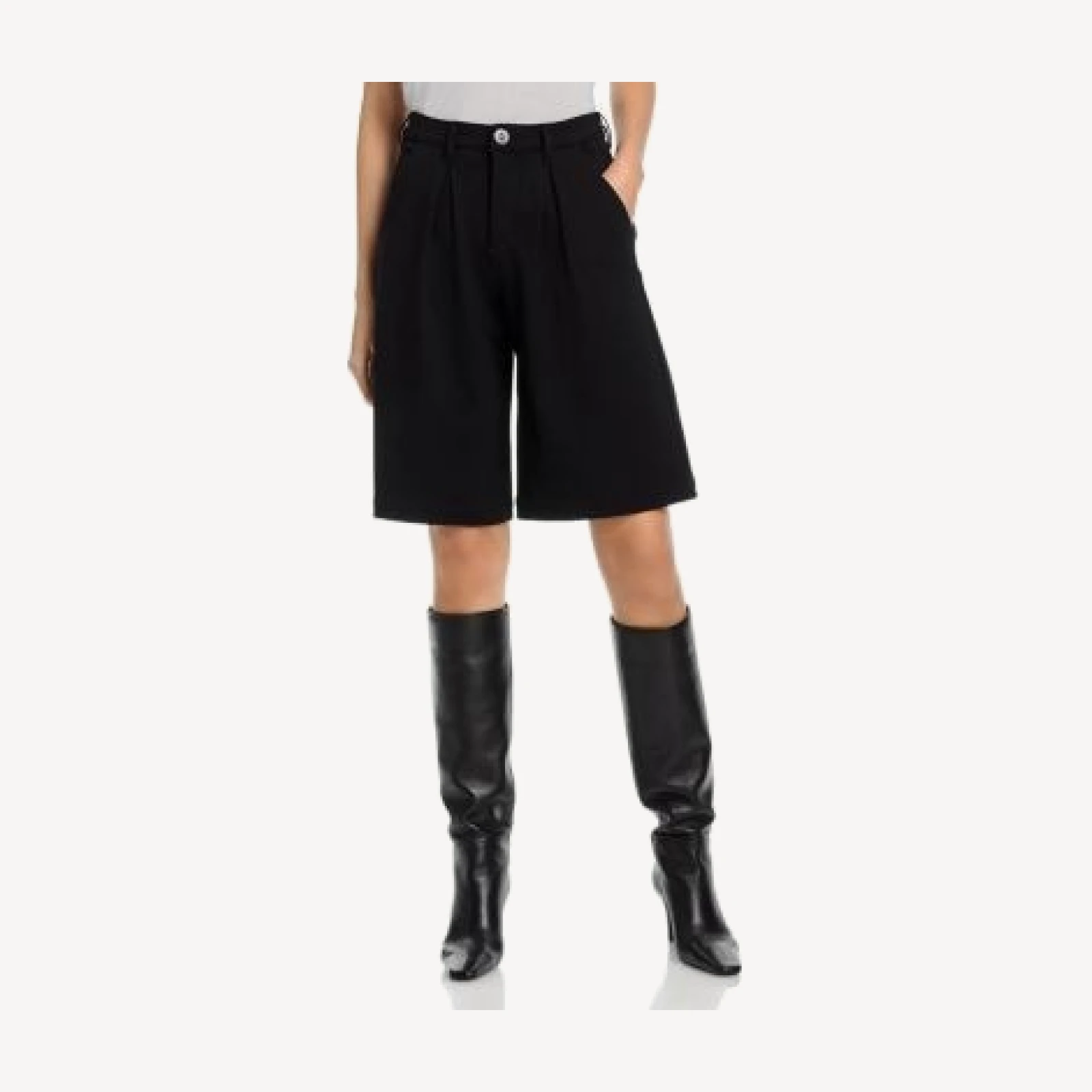 L'Agence Akasha High Rise Pleated Bermuda Shorts