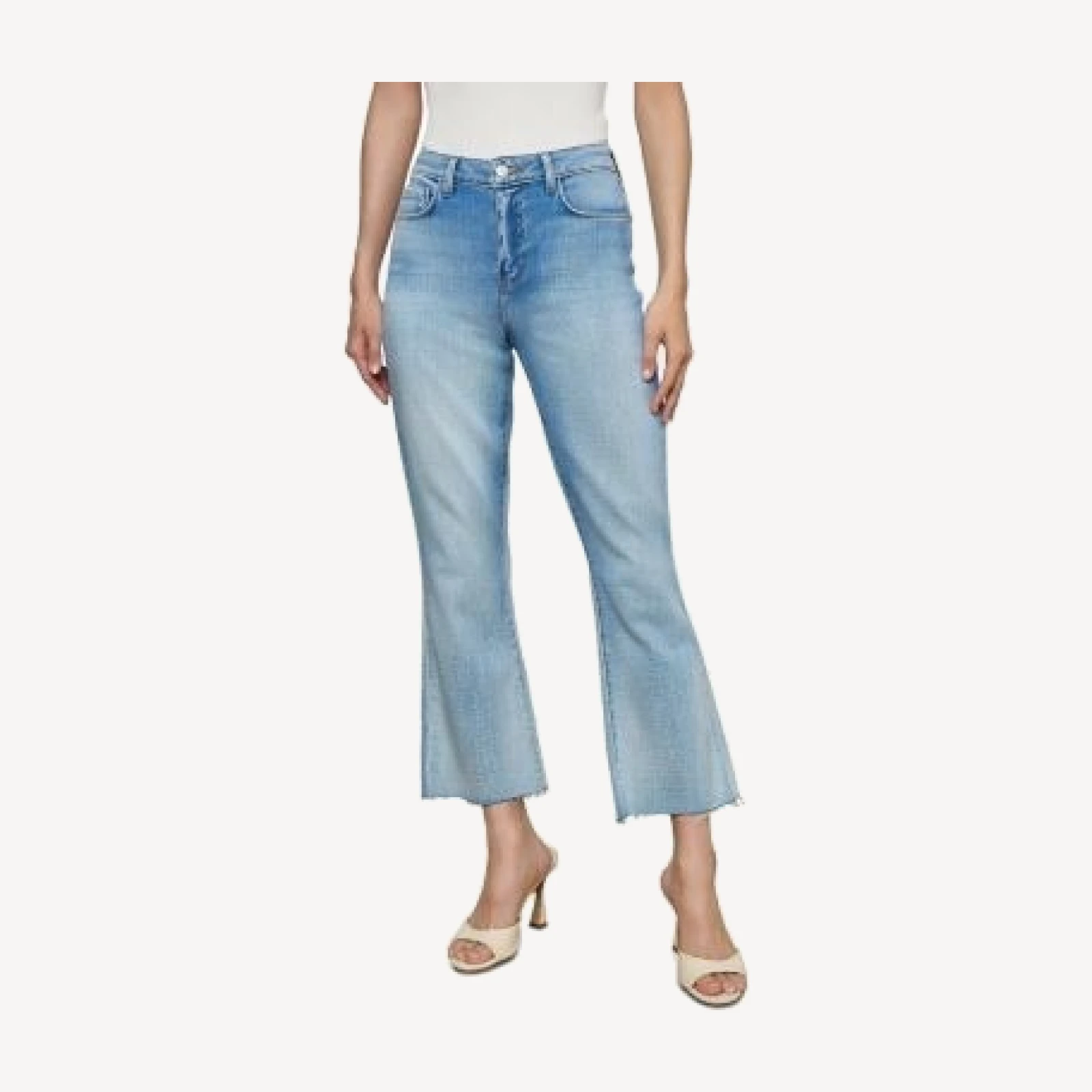 L'Agence Kendra High Rise Crop Flare Jeans in Dry Ice