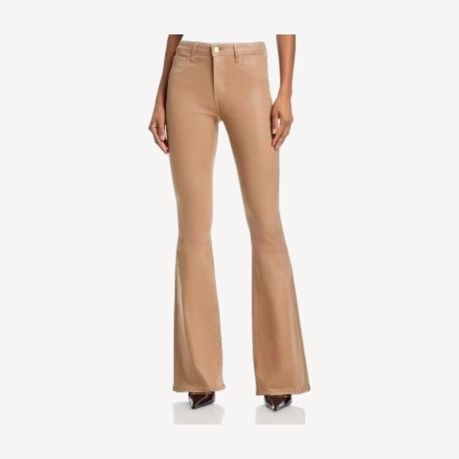 L'Agence Marty Ultra High Rise Flare Leg Jeans in Cappuccino