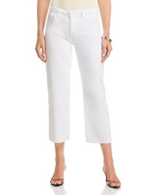L'Agence Wanda High Rise Crop Wide Leg Jeans in Blanc