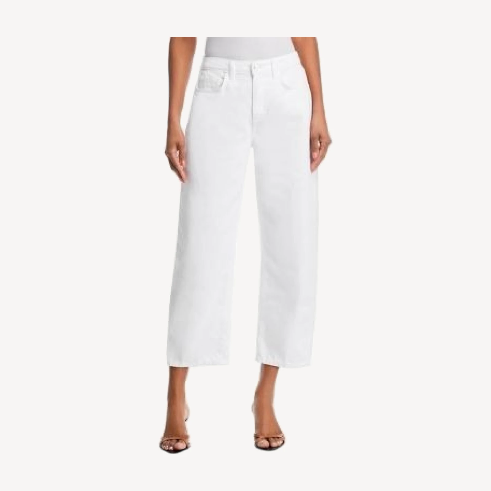 L'Agence Mallis High Rise Bow Leg Jeans in Blanc