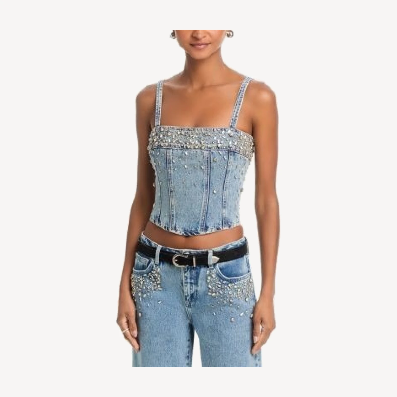 L'Agence Arlin Embellished Seamed Tank