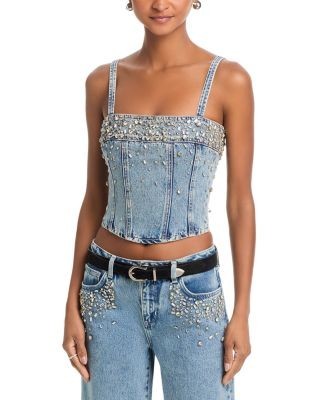 L'Agence Arlin Embellished Seamed Tank