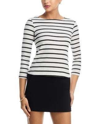 L'Agence Lucille Stripe Boatneck Shirt