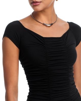 L'Agence Baliegh Off Shoulder Ruched Bodysuit