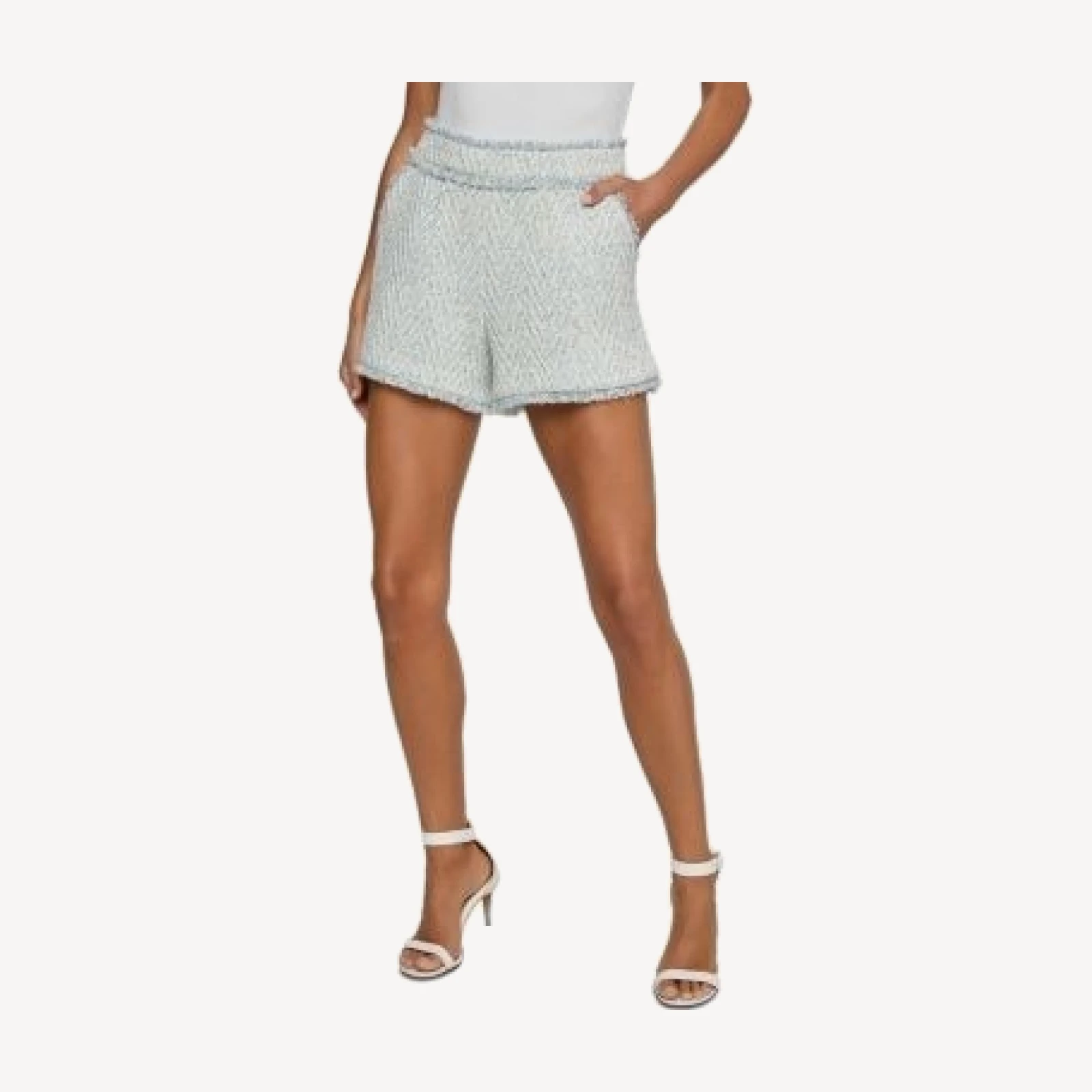 L'Agence Ashley Tweed Fringe Shorts